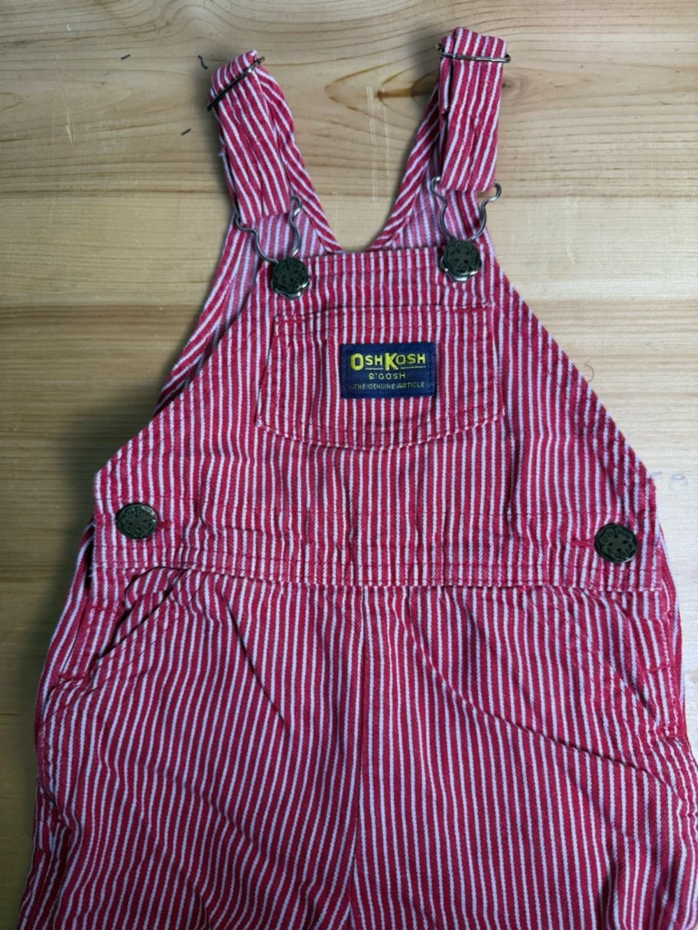 Vintage Oshkosh B’gosh Cotton Overalls,‎ Train Conductor Red White Stripe 24M